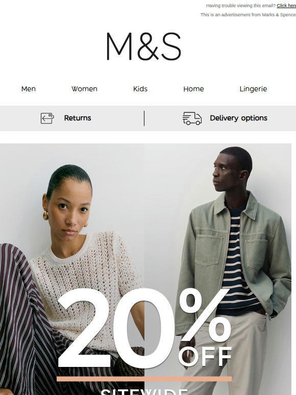 20% off sitewide – it’s back