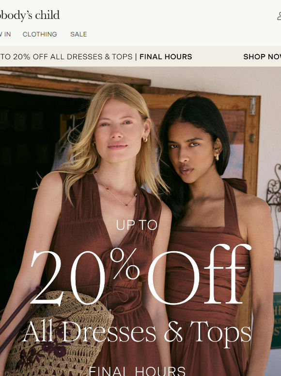 FINAL HOURS: up to 20% off ⏰