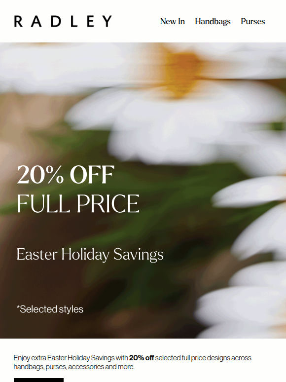 Save 20% on selected full price styles