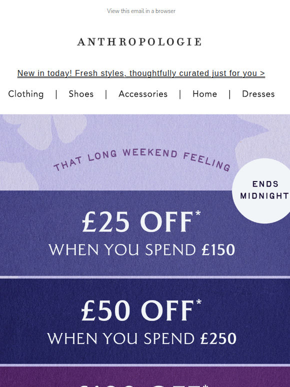 Ends tonight: Up to £100 off your shop 🛍️