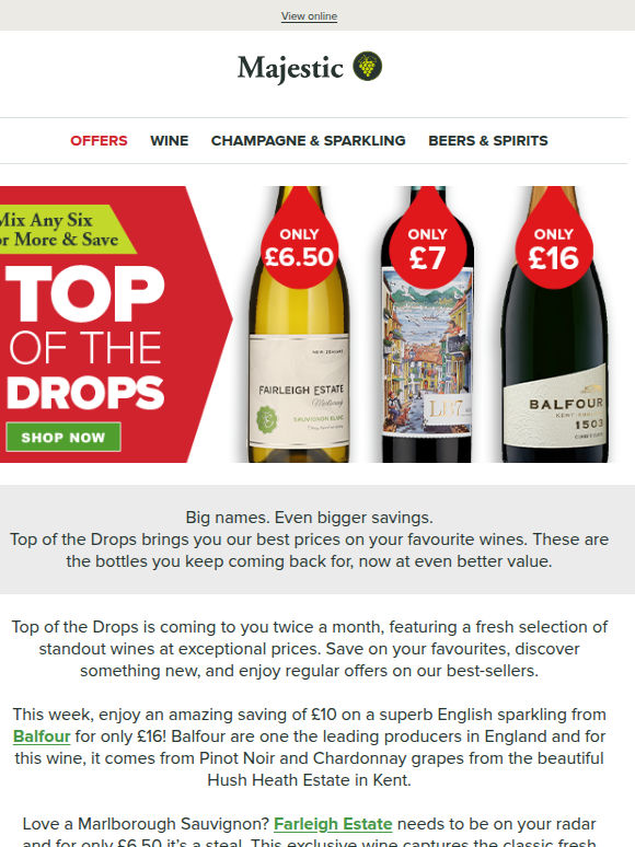 NEW Top of the Drops from £6.50