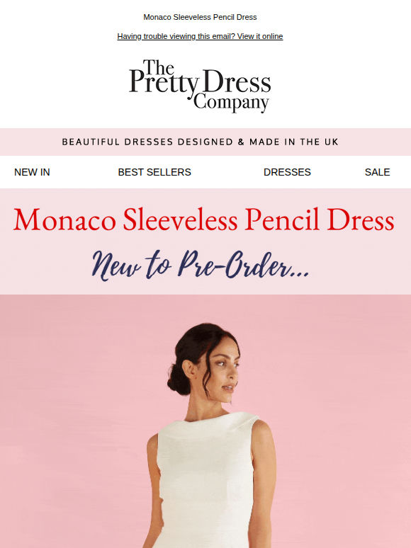 New Sleeveless Pencil Dress, available to Pre-Order