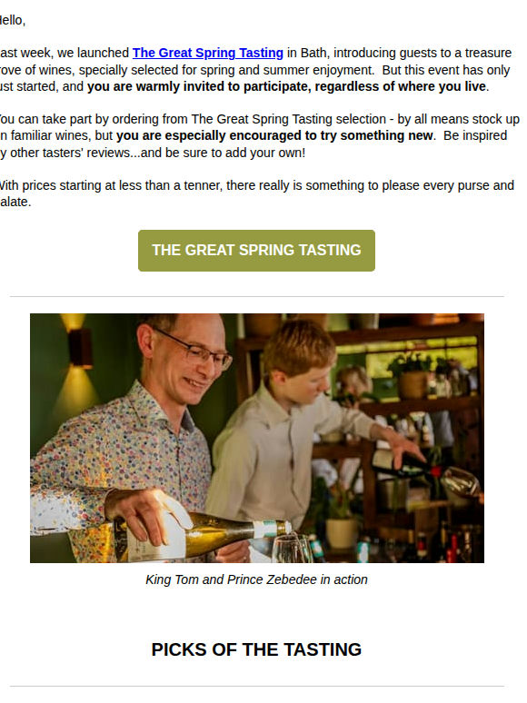 Take part in The Great Spring Tasting