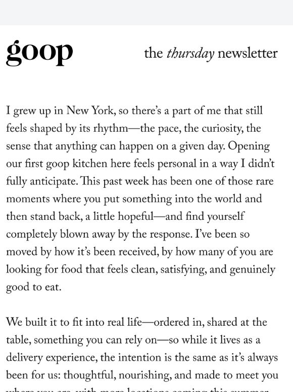the Thursday newsletter