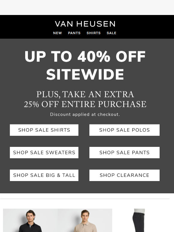 Sitewide Savings: UP TO 40% OFF