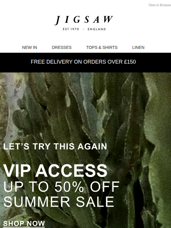 Let’s try this again: Your Early Summer Sale access