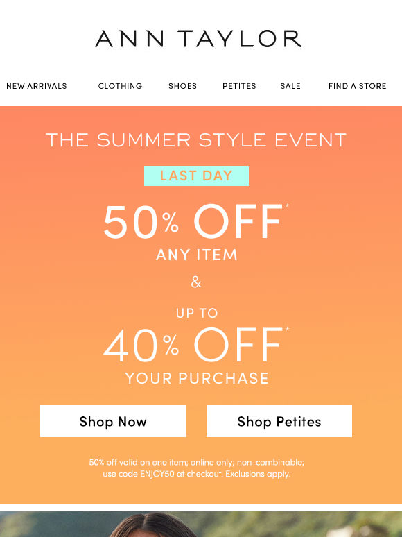 There’s Still Time To Get 50% Off Any Item*