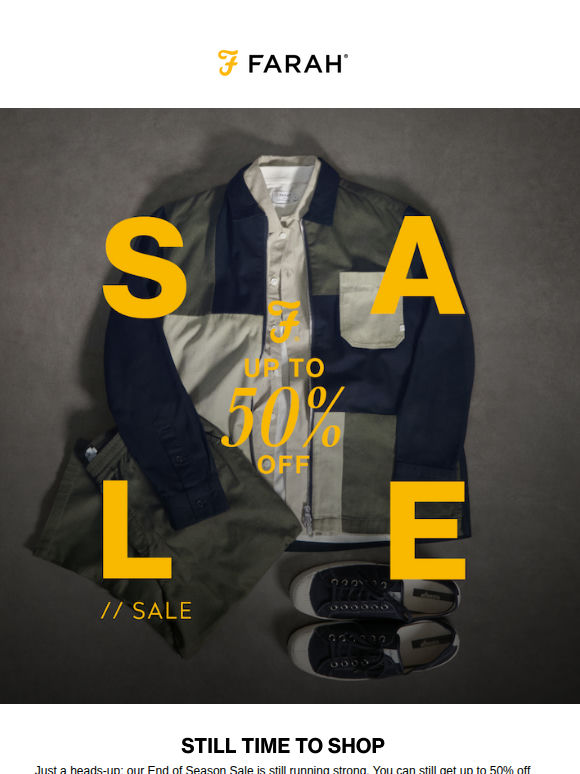 Reminder: The Farah Sale Continues