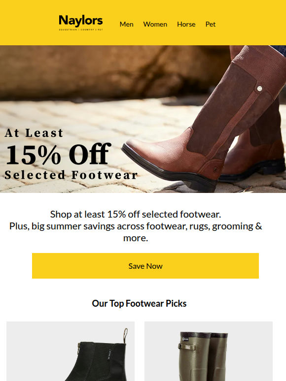 Don't Miss Out! At Least 15% Off Selected Footwear