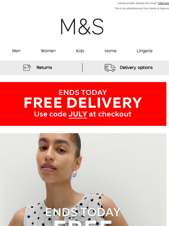 Ends today: Free delivery 🏃