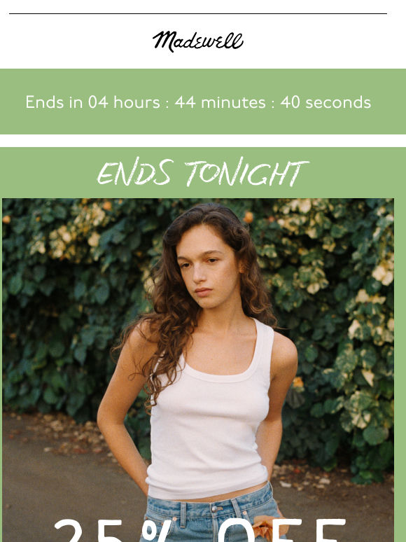 ENDS TONIGHT: 25% off almost all dresses, shorts & shoes