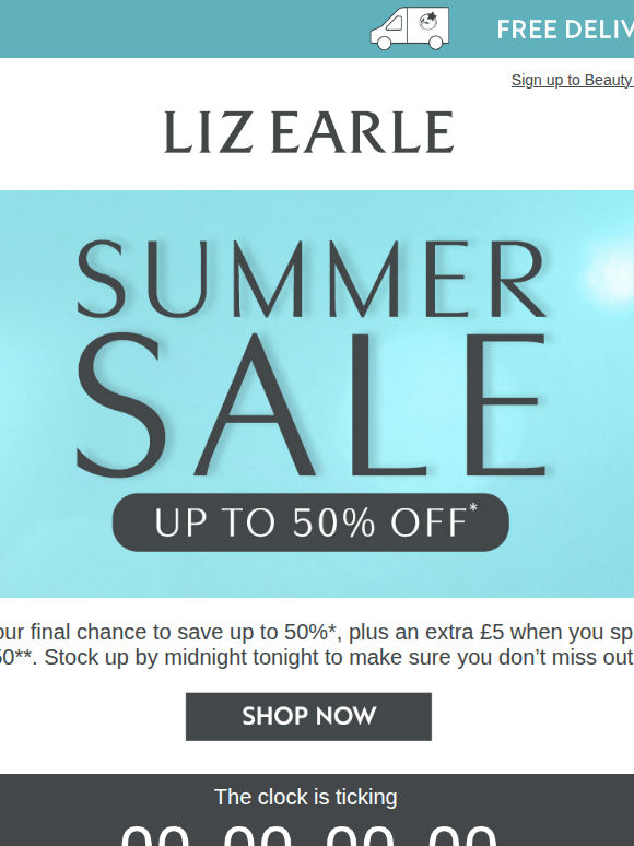 Summer Sale ends midnight, plus an extra £5 off
