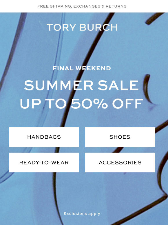 Final weekend: up to 50% off