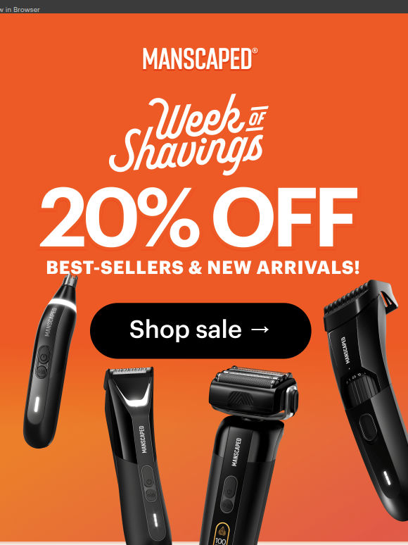 Everything's 20% off. Yes, everything.
