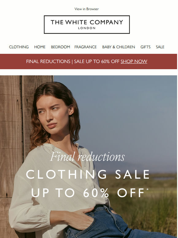 Up to 60% off final reductions