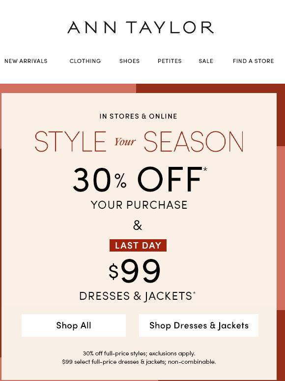Special Price Ends Tonight: $99 Dresses & Jackets
