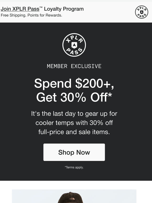 Ends today: Save 30% when you spend $200+