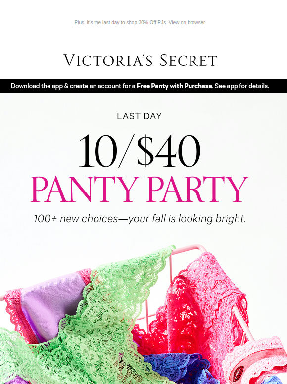 Last Day: 10/$40 Panties Ends Tonight