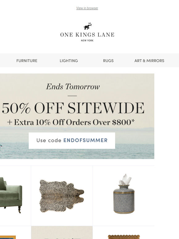 ⏳ Ends Tomorrow — Up to 50% Off Sitewide + Extra 10% Off $800+