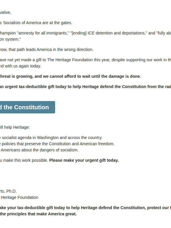 Help fight the rising socialist threat