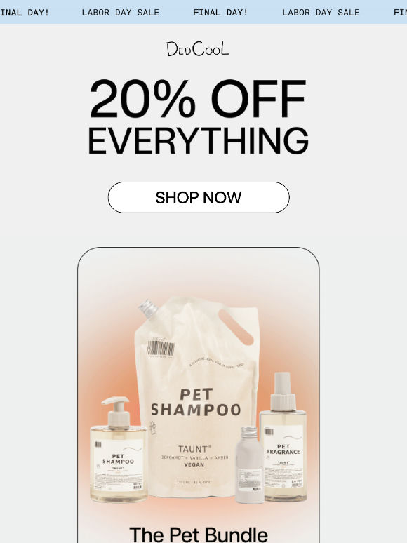 LAST DAY: 20% OFF