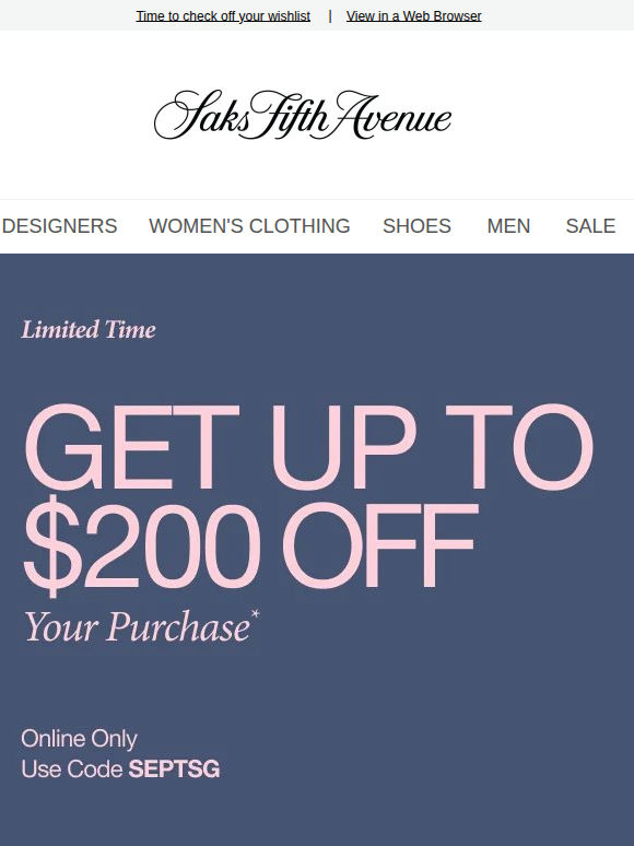 Ends today: up to $200 off