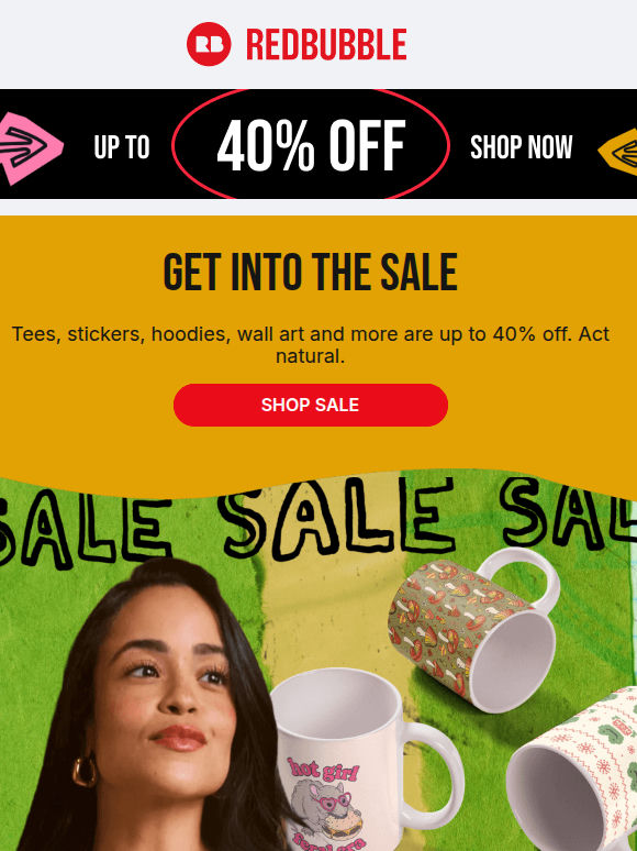 The good stuff is up to 40% off sitewide 💌