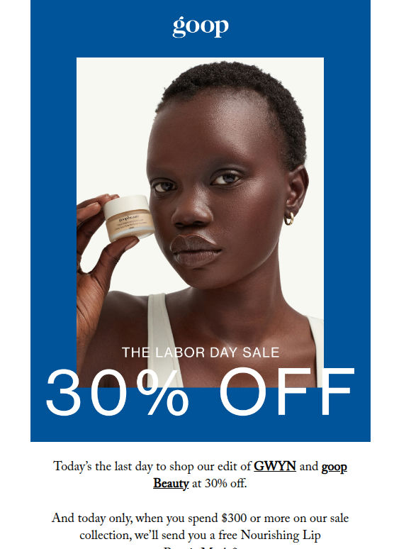 last day for 30% off