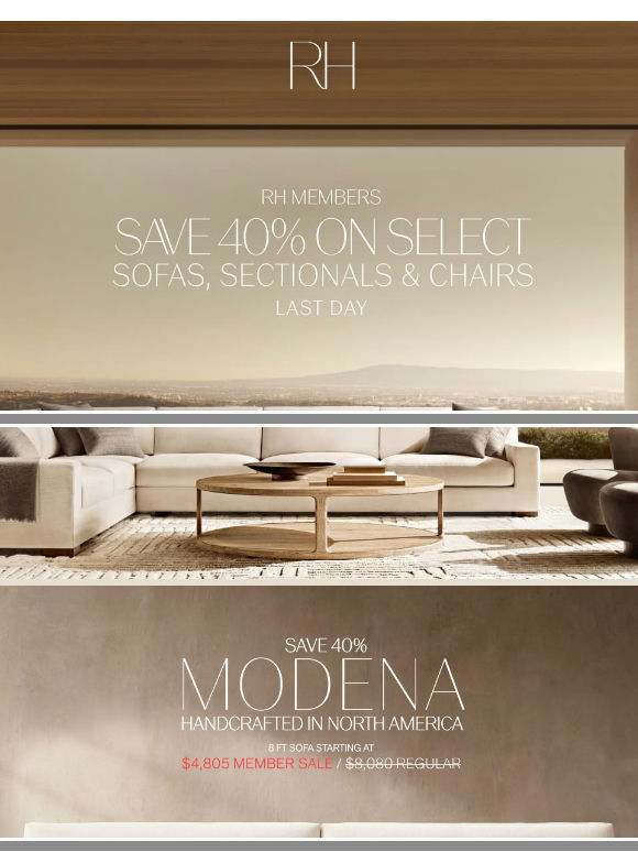 Enjoy Up to 40% Off Select Sofas, Sectionals & Chairs. Last Day of the Labor Day Sale.
