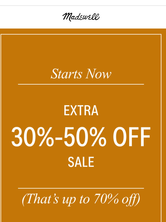 Extra 30%-50% off newly added sale styles