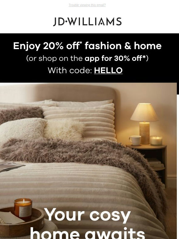 Cosy comforts, now 20% off 🤎
