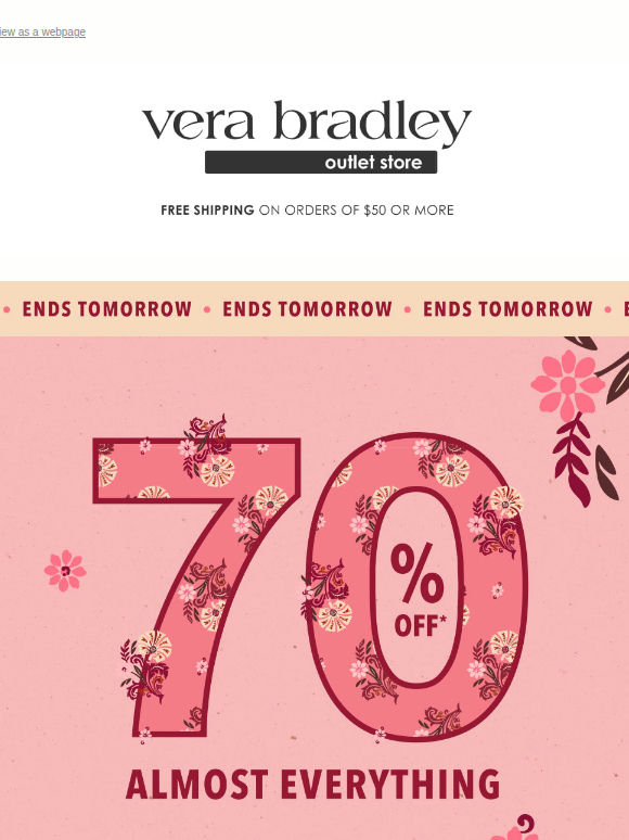 70% off almost everything ends tomorrow