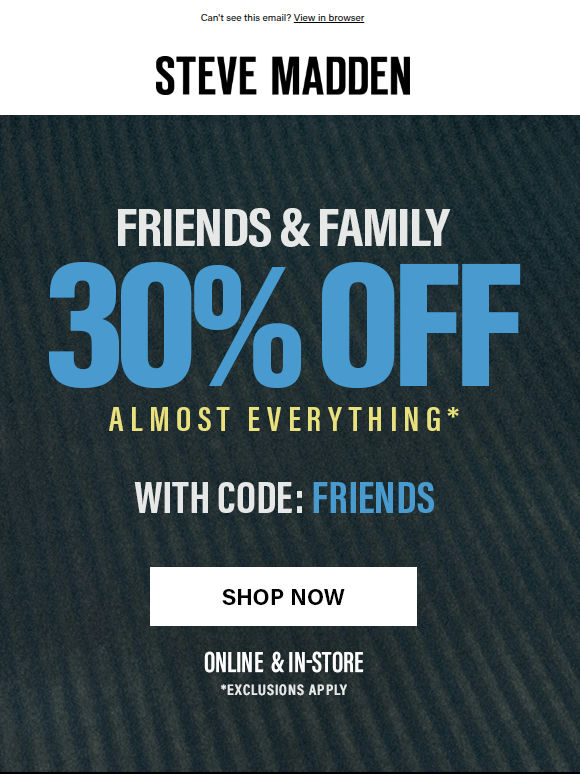 30% Off *Almost* Everything…GO!