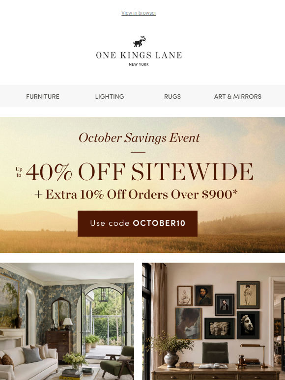 The Sale to Transform Every Room — Up to 40% Off