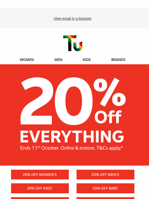 🌞 20% off everything now on
