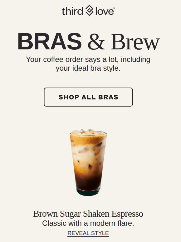 Bra recs based on your coffee order ☕