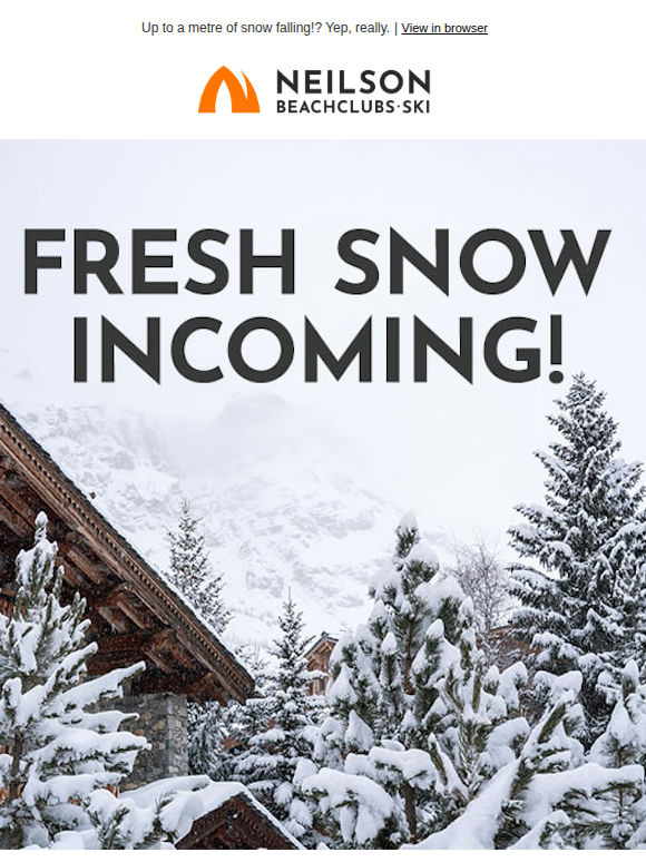 The snow is falling. Don't miss out - book now.