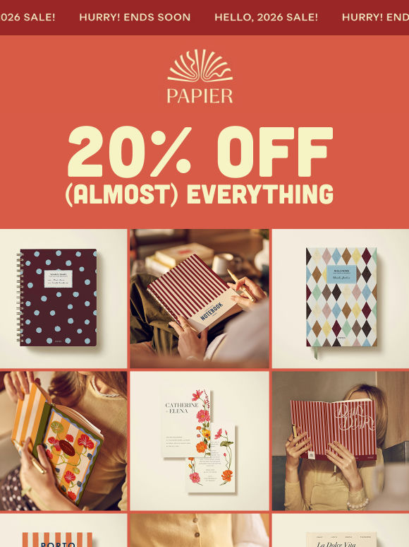 20% off almost everything ends soon!