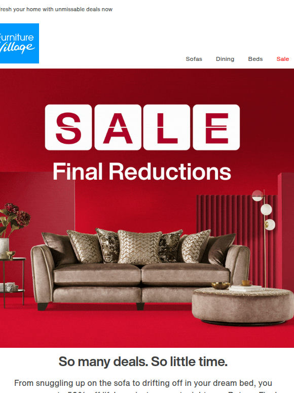 ✨ Up to 50% off sofas, beds, dining & more →