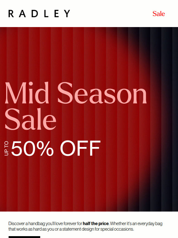 Open for half price handbags