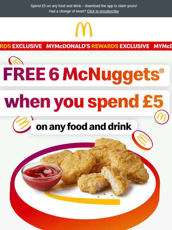 Grab some FREE McNuggets® tomorrow  🙌 