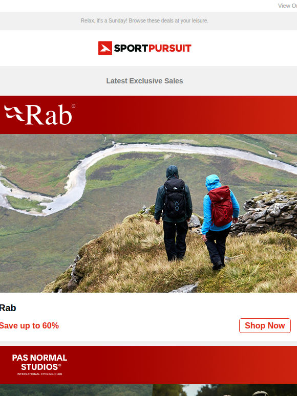 Up to 60% Off: Rab | Pas Normal Studios | Hydroflask | Levi’s  | Picture Organic