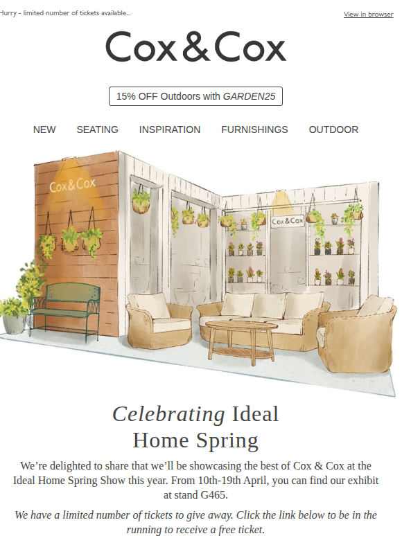 FREE tickets to Ideal Home Spring Show!