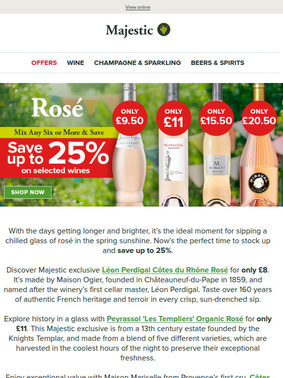 Save up to 25% on Rosé
