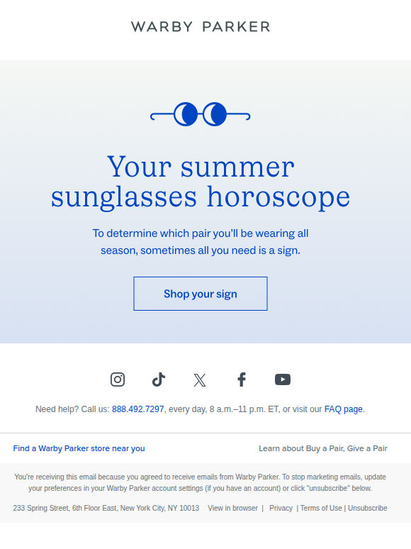 Sunglasses for your sun sign