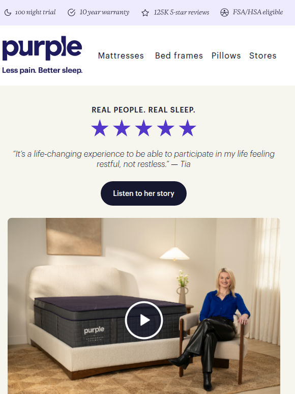 ‘My mattress is making me late.’ — Tia