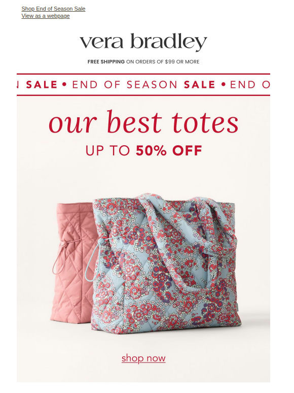 Up to 50% off totes hit different 😎