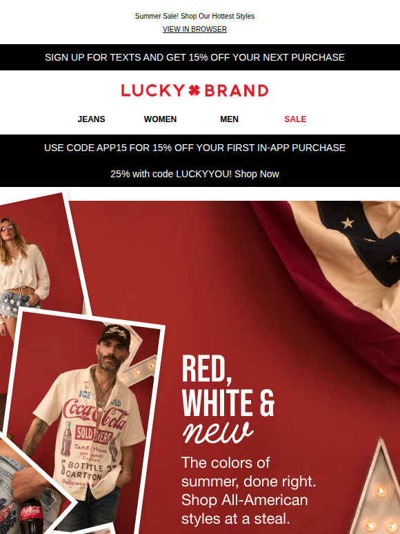 Red, White, & *New* Styles, Plus 25% Off!