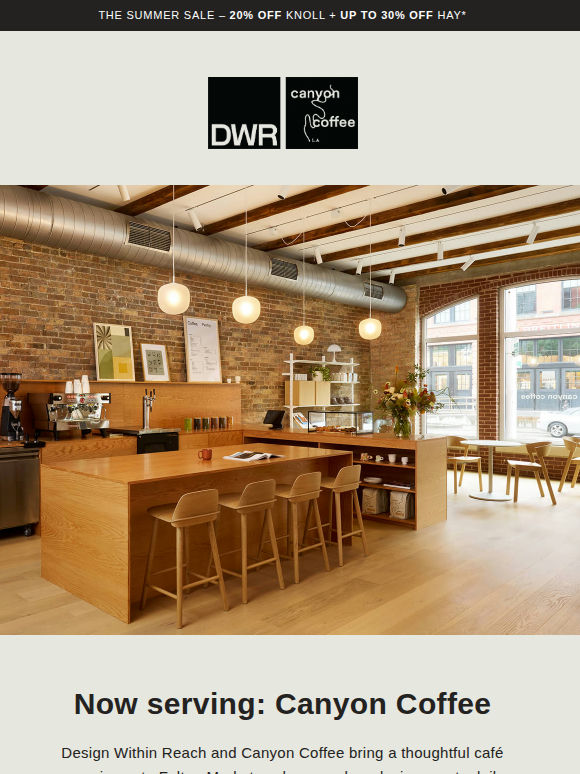 Now serving: Canyon Coffee at DWR Fulton Market