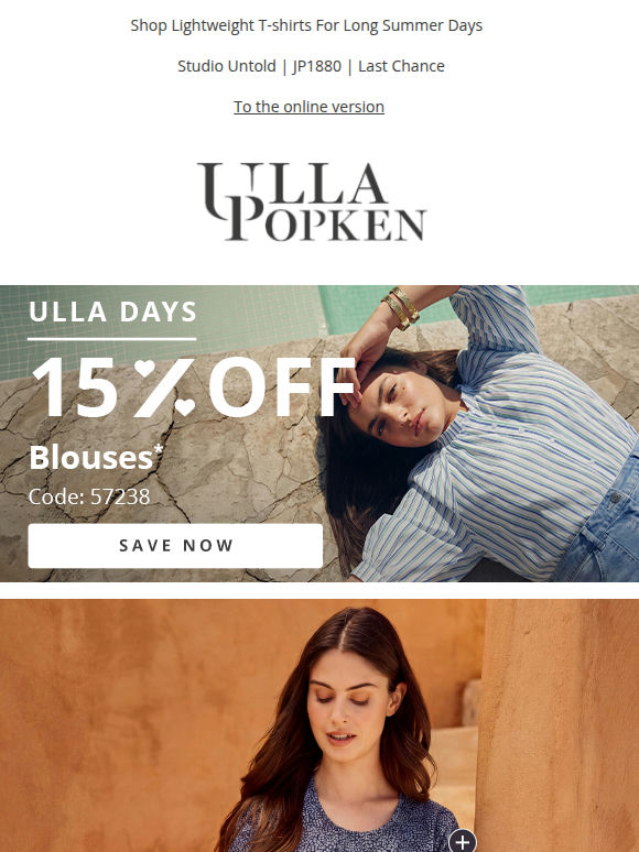 Ulla Days: Save 15% OFF Blouses💥